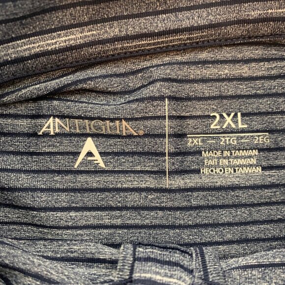 Michigan Wolverines NCAA Navy Blue Striped Antigua Athletic Pullover Mens 2XL - Picture 3 of 6